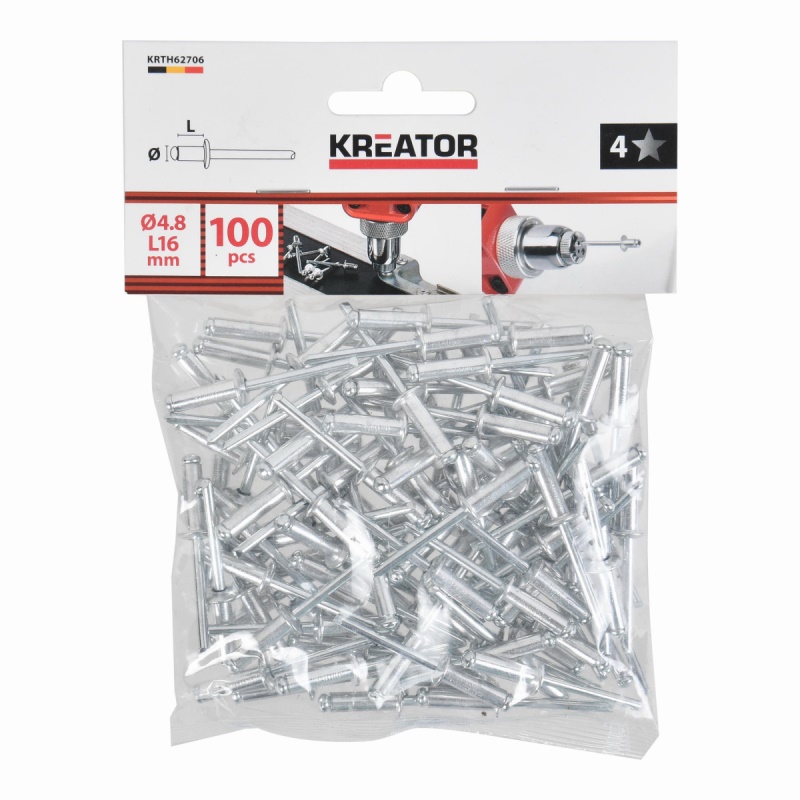 KRTH62706 - Trhací nýty 4,8x16mm 100ks