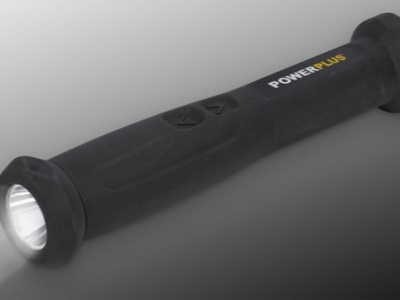 POWLI422 - LED ruční svítilna (baterka) 3W  plus  6W pogumovaná