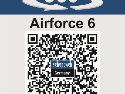 Scheppach Air Force 6-SET S - hybridní kompresor (20 V IXES aku, 12 V, 230 V) + 2Ah baterie + nabíječka 2,4 A