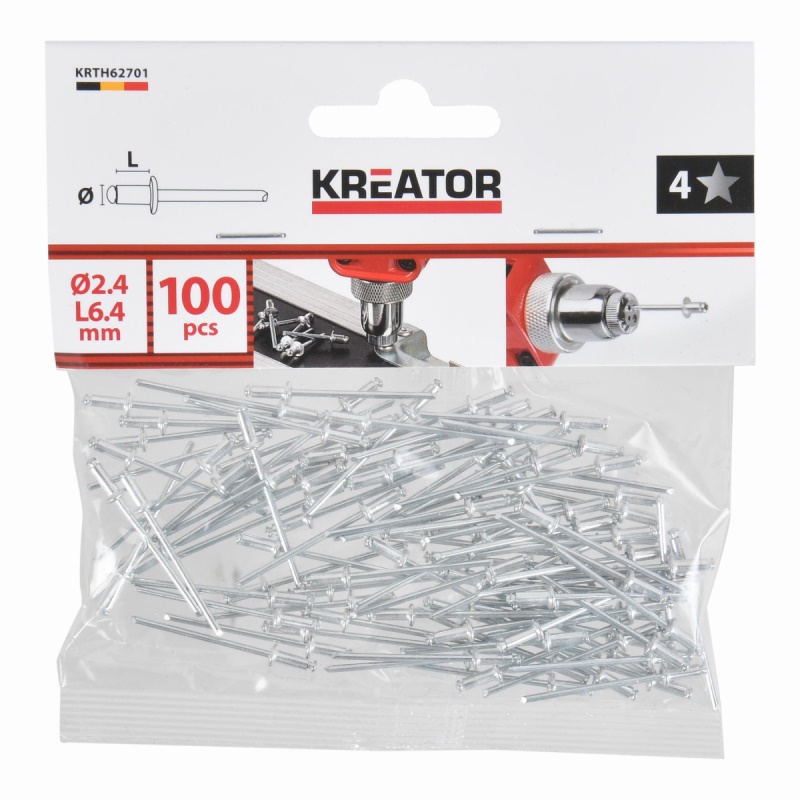 KRTH62701 - Trhací nýty 2,4x6,4mm 100ks
