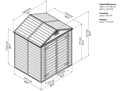 Palram - Canopia Skylight 6x5 hnědý - Zahradní domek