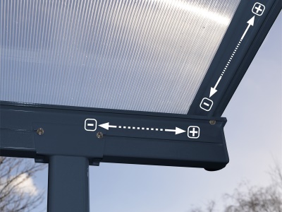 Palram - Canopia Sierra 3000 antracit 3 x 3 - hliníková (montovaná) pergola