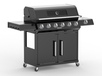 Riwall PRO RGG 61 EXL - luxusní plynový gril 24 kW se šesti hořáky a bočním vařičem