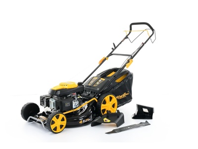 Riwall PRO RPM 5355 - multifunkční travní sekačka 4 v 1 s benzinovým motorem a pojezdem