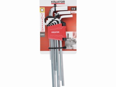 KRTH21801 - Imbusové klíče HEX dlouhé 9ks 1,5-10