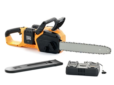 Riwall PRO RACS 4020i SET - aku řetězová pila 2 x 20 V + 2x 4 Ah baterie + duální rychlonabíječka 4,5 A