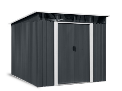 Riwall PRO RMSP 9x8 Anthracite LUX - zahradní domek kovový 2,4 x 2,8 m s pultovou střechou antracit