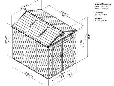 Palram - Canopia Skylight 6x8 hnědý - zahradní domek
