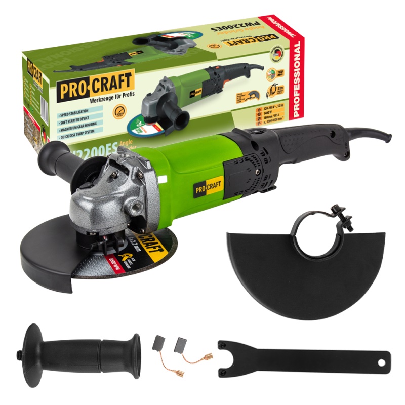 Bruska úhlová Procraft PW2200ES (PW1400ES), 180mm