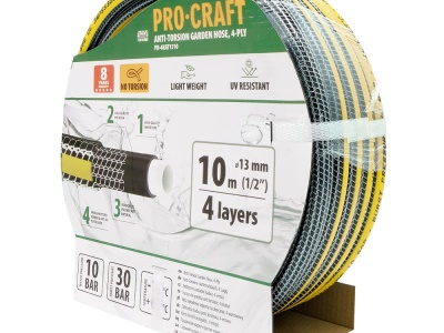 Černo-žlutá zahradní hadice Procraft PR-4KAT1310