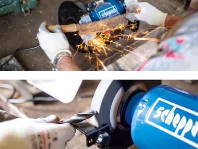 Scheppach SM 200 LB - dvoukotoučová bruska ( kotouč / kartáč )