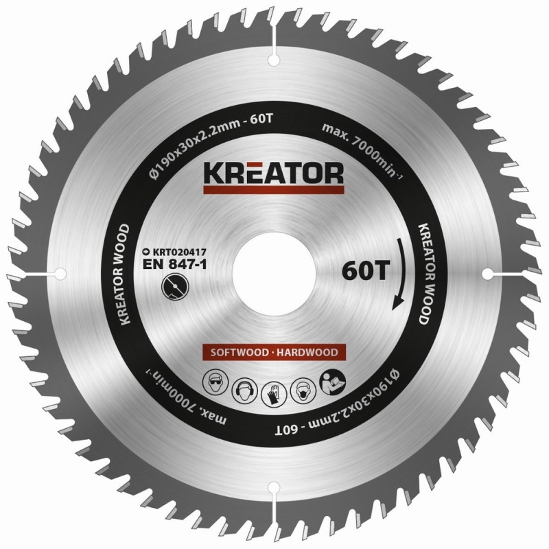 KRT020417 - Pilový kotouč na dřevo 190mm, 60T