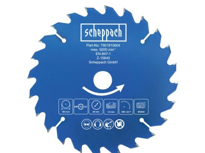 Scheppach Pilový kotouč TCT ( 165 x 20 x 1,6 mm, 24 Z ) - pro BC-HCS165-X / C-HCS165-X