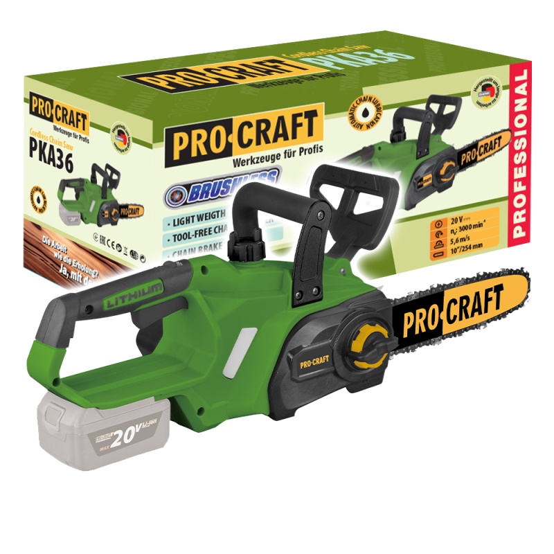 Aku řetězová pila Procraft PKA36 (bez baterie a nabíječky)