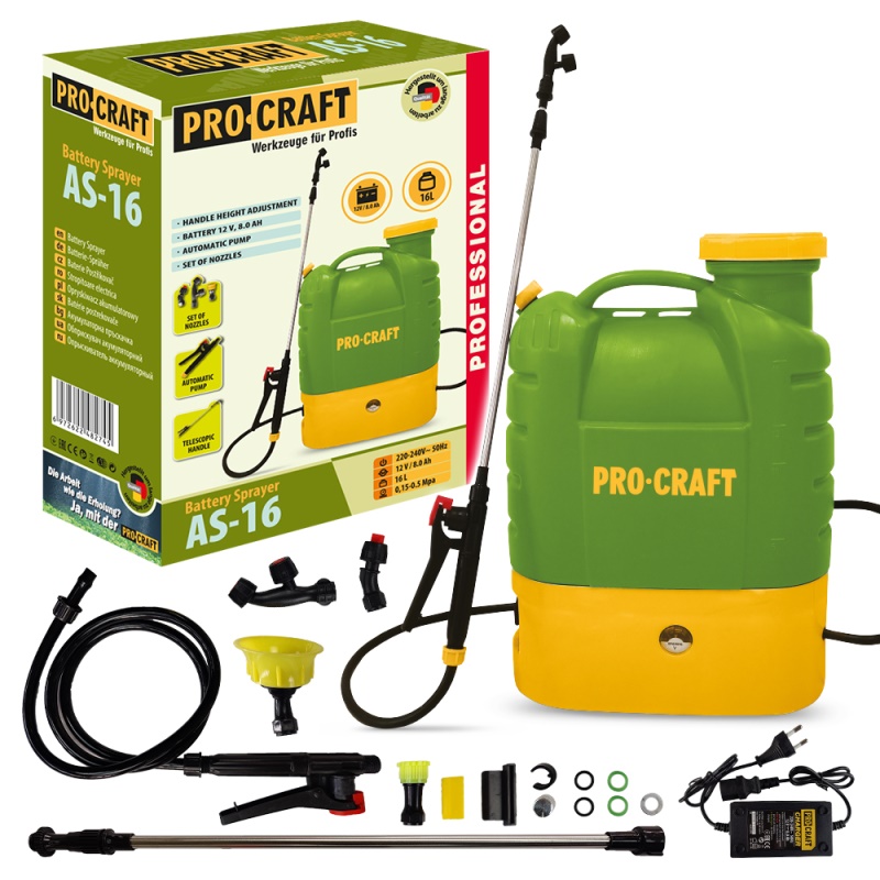 Aku postřikovač Procraft AS-16