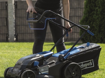 Scheppach BC-MP430-X-SET XL2 - aku 2x 20 V IXES sekačka 4v1 s bezuhlíkovým motorem + 2x 4Ah baterie + nabíječka
