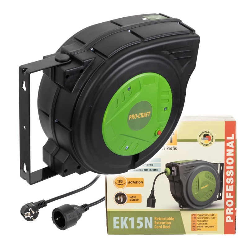 Samonavíjecí prodlužovací kabel, buben Procraft EK15N