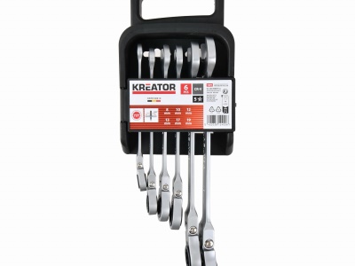 KRTH30014 - Sada kloubových klíčů otevřený/očko-ráčnový 6ks