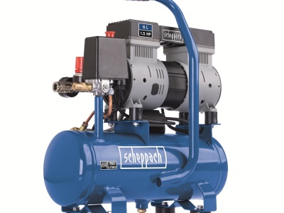 Scheppach HC 08 Si - ultra tichý bezolejový dvouválcový kompresor 6 l