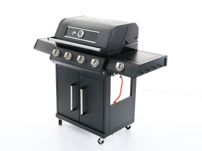 Riwall PRO RGG 41 EXL - luxusní plynový gril 17 kW se čtyřmi hořáky a bočním vařičem