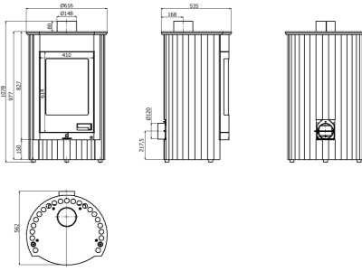 HS Flamingo MEDIE I černá - krbová kamna