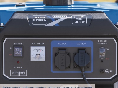 Scheppach SG 3200x - Rámová elektrocentrála 2800 W s regulací AVR