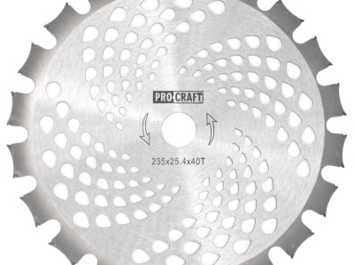 Nůž křovinořezu (D255*25.4) 40Т (oboustranný) PROCRAFT