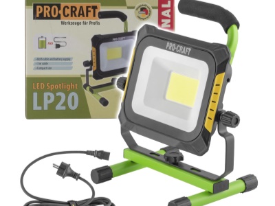 LED svítilna (reflektor) aku/220V Procraft LP20 bez akumulátoru a nabíječky