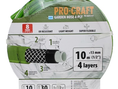 Zelená zahradní hadice Procraft PR-4GH1310 4 vrstvy, 1/2" 10 m
