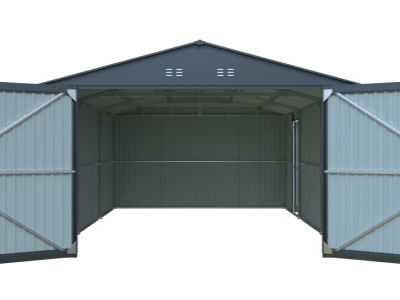 Riwall PRO RMCG 20x13 Anthracite - kovová garáž 3,8 x 6 m se sedlovou střechou Antracit