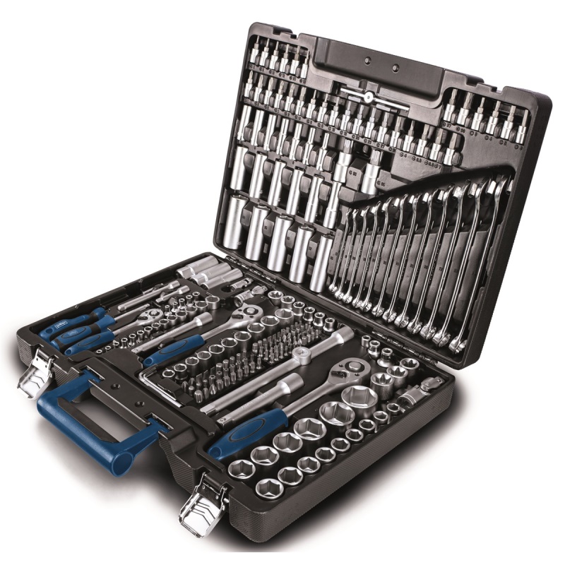 Scheppach TB 217 - Plastový kufr s nářadím, 217 dílů