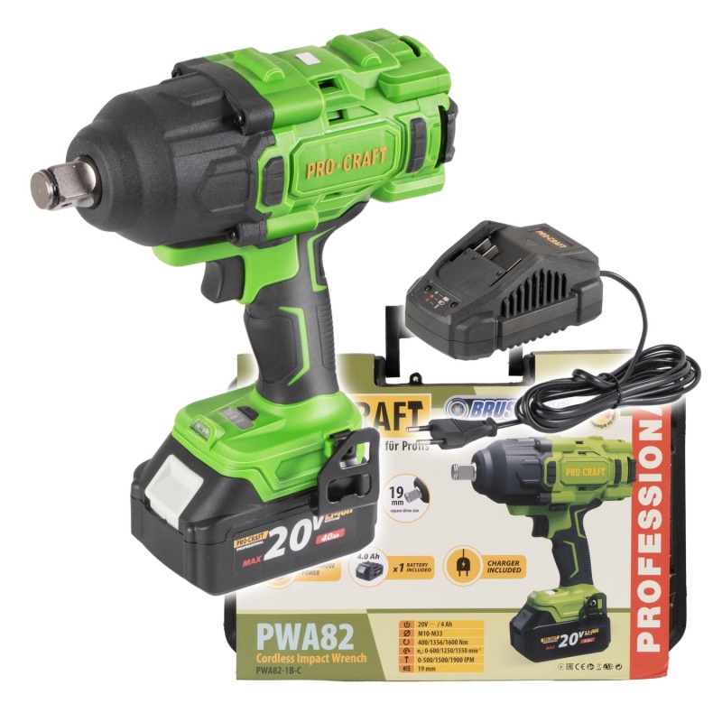 Aku rázový utahovák Procraft PWA82 1b