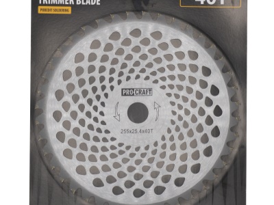 Nůž křovinořezu (kotouč) (D255*25.4) 40T karbid wolframu PROCRAFT