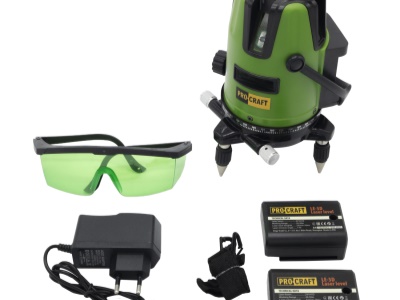 Laser zelený liniový, křížový samonivelační Procraft LE-3D