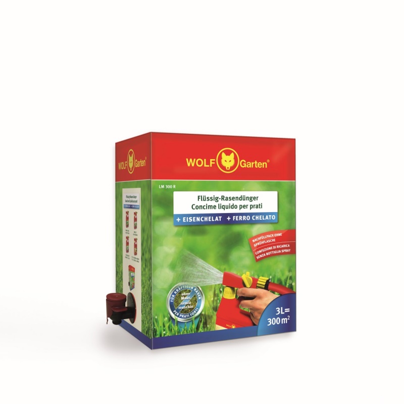 LM 300 RS TEKUTÉ HNOJIVO (+ ŽELEZO), PREVENCE PROTI MECHU 3 L NA 300 m²