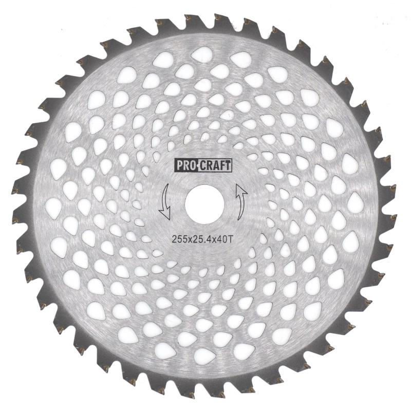 Nůž křovinořezu (kotouč) (D255*25.4) 40T karbid wolframu PROCRAFT
