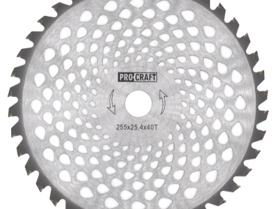 Nůž křovinořezu (kotouč) (D255*25.4) 40T karbid wolframu PROCRAFT