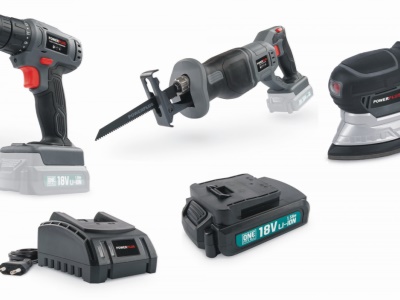 POWEBSET20 - SET Aku vrtačky, ocasové pily, delta brusky, baterie 1,5Ah a nabíječky