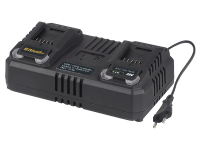 Riwall PRO RAC 420 TWIN - dvojitá rychlonabíječka pro aku baterie 20 V (4,5 A)