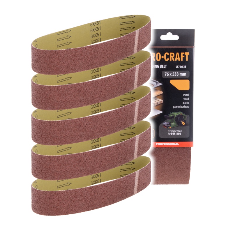Brusný pás pro PBS1600 Procraft LS76x533.60, 5ks
