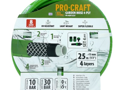 Zelená zahradní hadice Procraft PR-4GH1325F