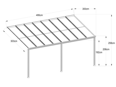 Riwall PRO RMPP 16 x 10 Anthracite - Hliníková pergola ( 5 x 3 m )