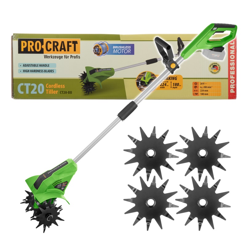 Aku kultivátor Procraft CT20bb (bez baterie a nabíječky)