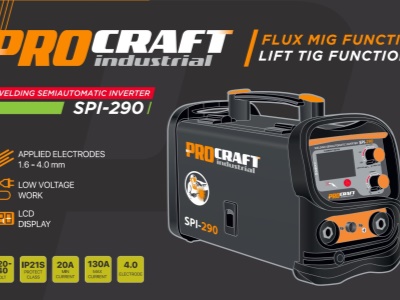 Kombinovaná invertorová svářečka Co Flux - trubičkový drát, MMA, TIG lift Procraft SPI-290