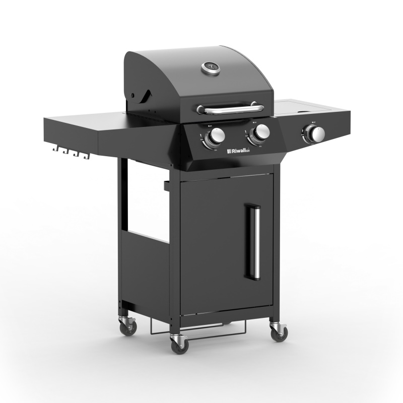Riwall PRO RGG 21 - plynový gril 10 kW se dvěma hořáky a bočním vařičem