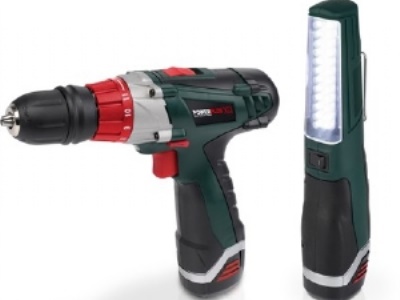 POWXQ5243L - Aku vrtačka / šroubovák 12V  plus  LED lampa