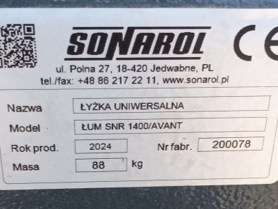 Univerzální lžíce LUM SNR 1400 AVANT