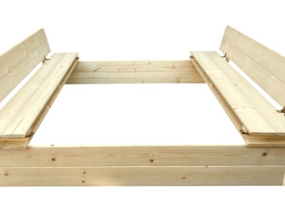 Pískoviště dřevěné čtyřhranné s krytem / lavičkou přírodní