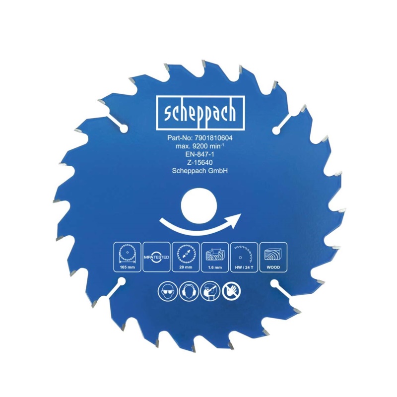 Scheppach Pilový kotouč TCT ( 165 x 20 x 1,6 mm, 24 Z ) - pro BC-HCS165-X / C-HCS165-X