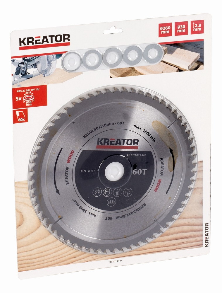 KRT021401 - Pilový kotouč na dřevo 260 mm, 60 Z